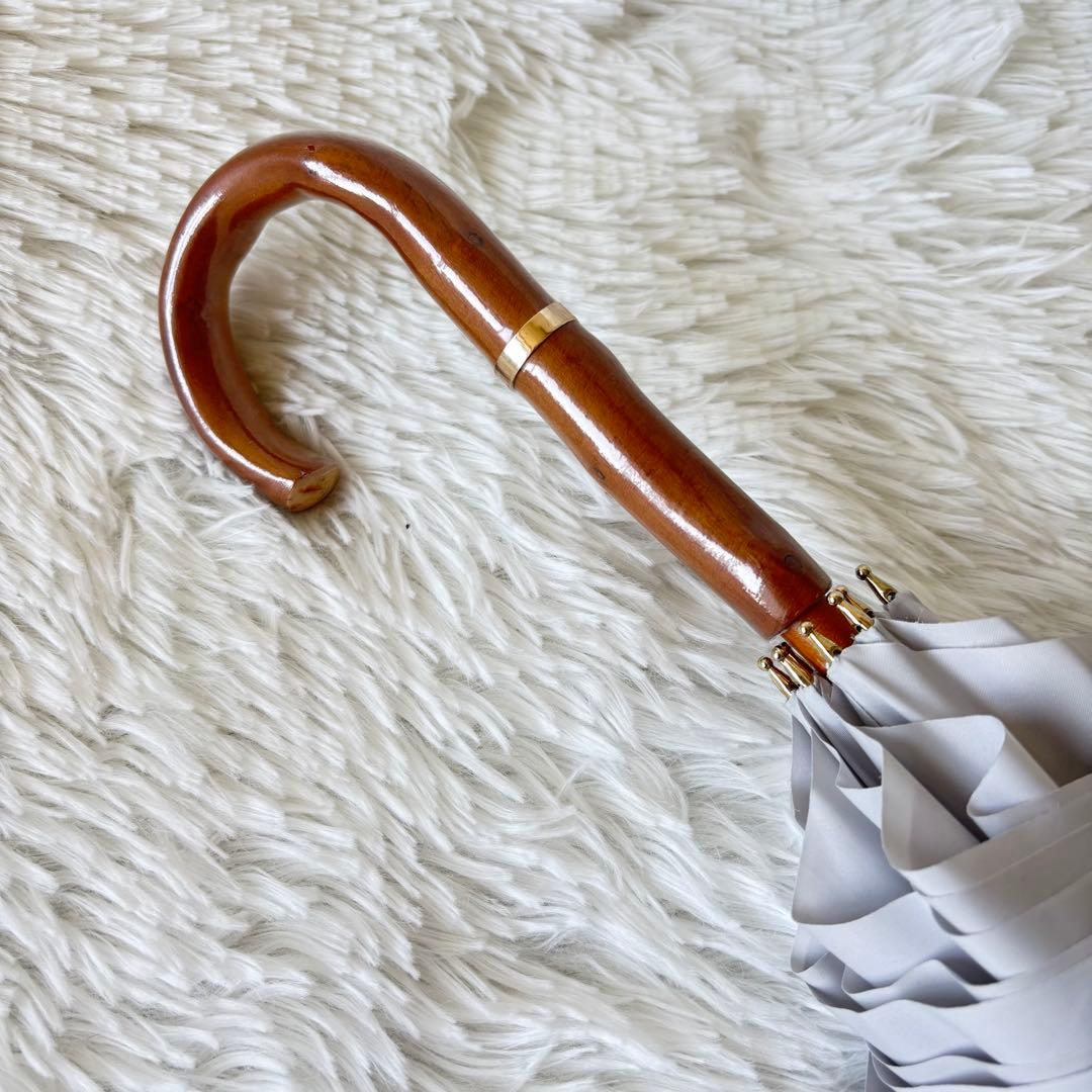 未使用　グレイシー　日傘　フリル　晴雨兼用　バイカラー　水色　グレー