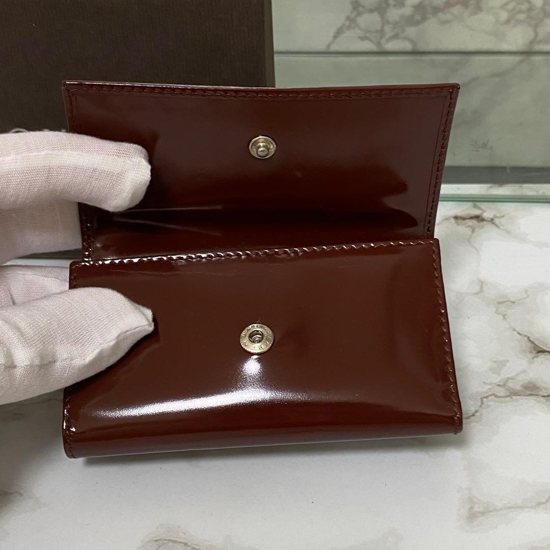 新品 未使用 GUCCI グッキーケース エナメル ホースビット ワインレッド