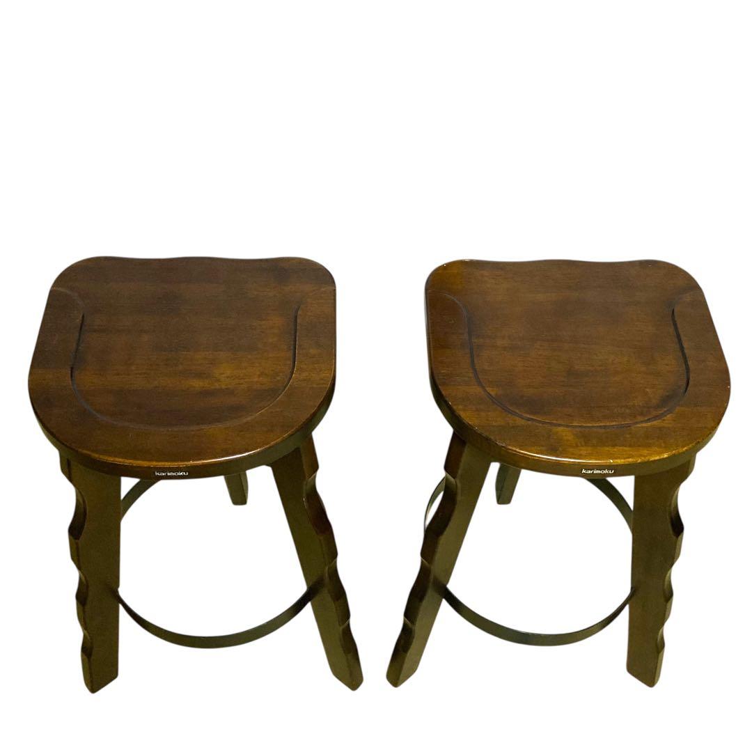 ②【ヴィンテージ】カリモク ルスティック ハイチェア バースツール スツール