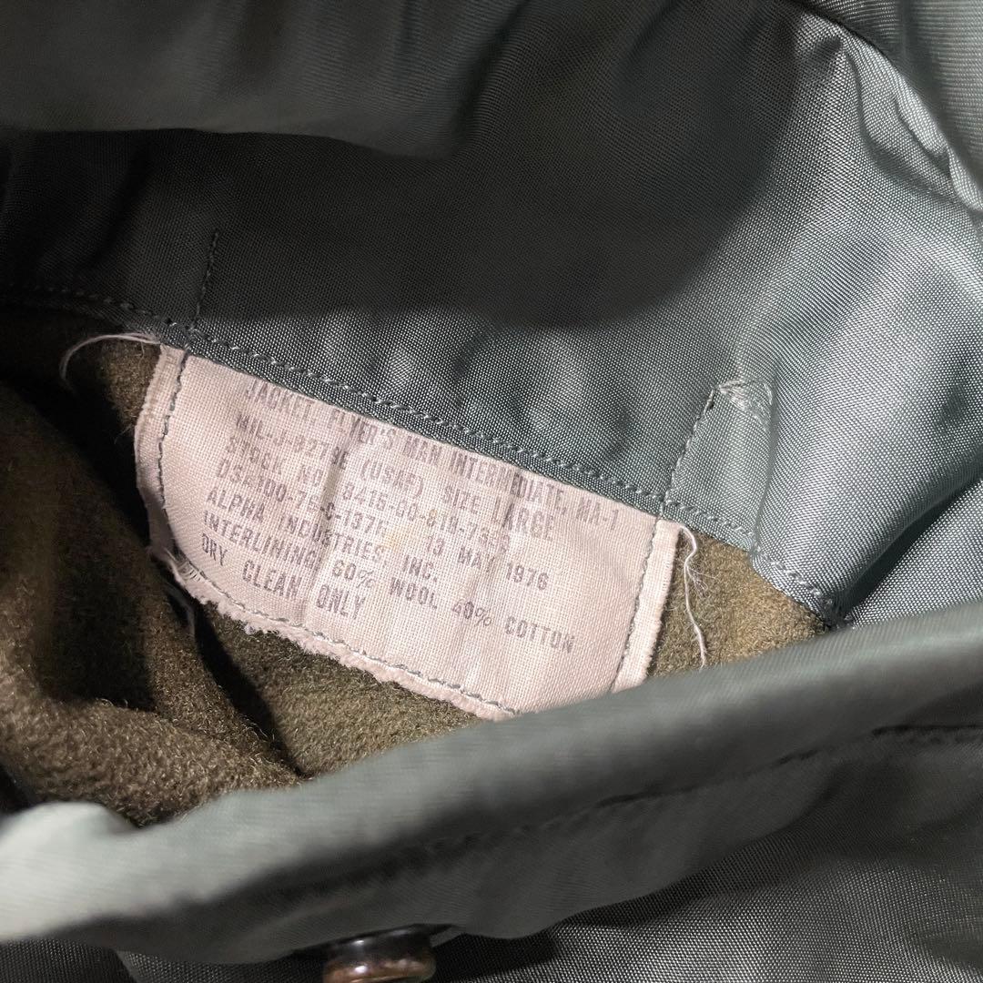 【激渋美品70s アルファ社製米軍実物MA-1 scovill gripper】