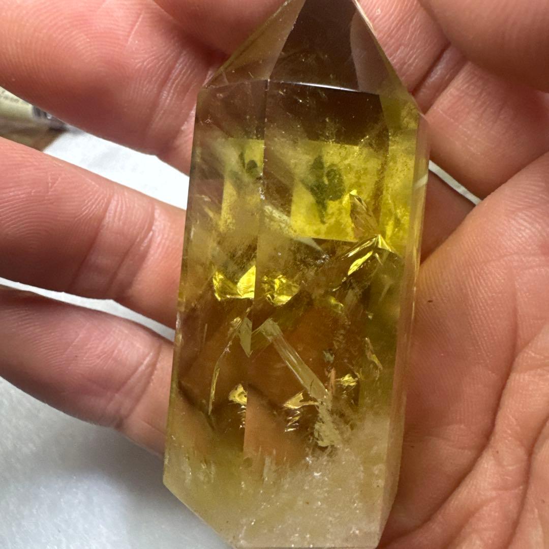 【極上品】スモーキーゼウスシトリン ファントム入り ポイント原石セット　台座付