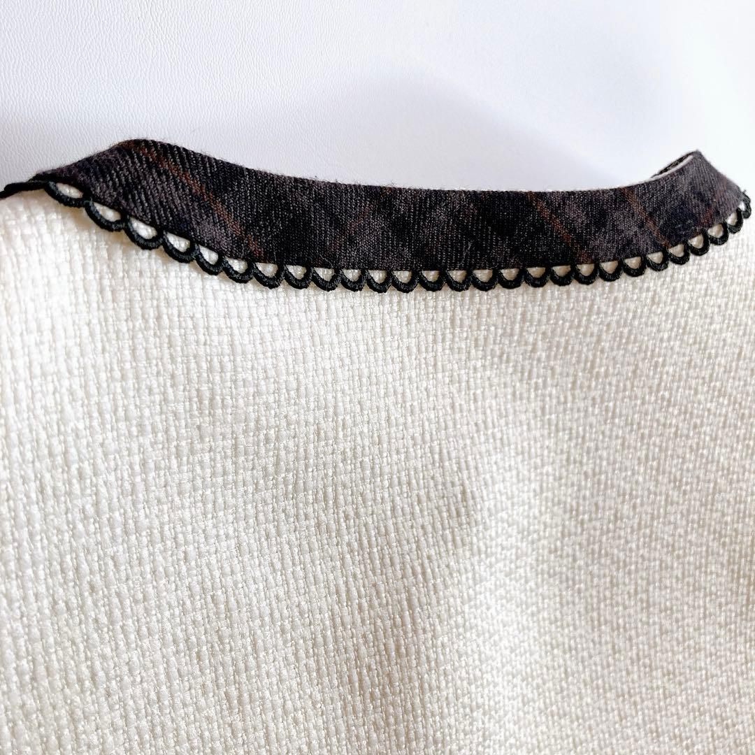 チェック×ホワイト セレモニー 入学 卒園 発表会 フォーマル