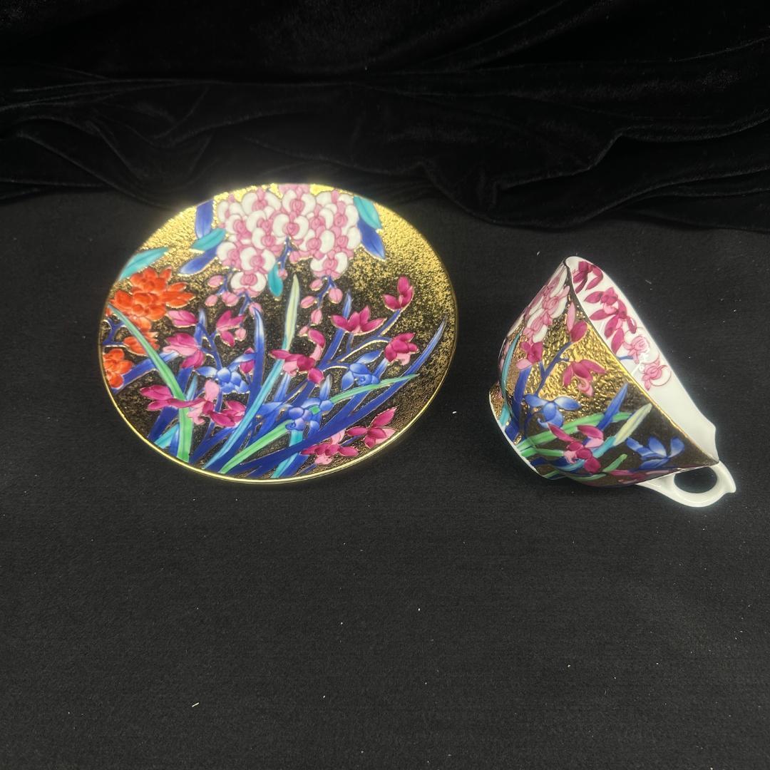 有田焼 金龍窯 伝統工芸師 江口天童 珈琲碗 蘭金彩