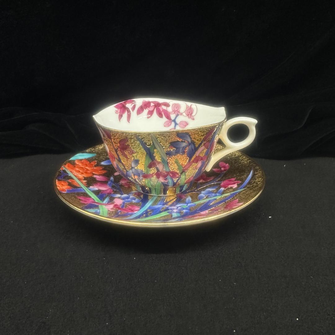 有田焼 金龍窯 伝統工芸師 江口天童 珈琲碗 蘭金彩