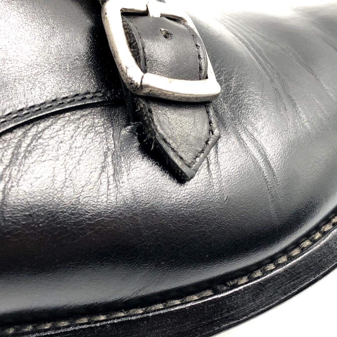 SHETLANDFOX シェットランドフォックス 8 モンクストラップ 黒