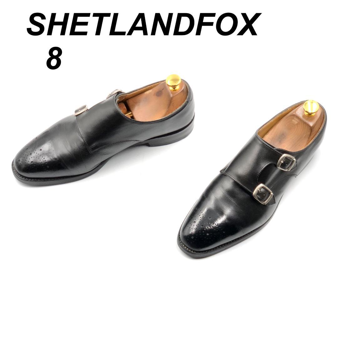 SHETLANDFOX シェットランドフォックス 8 モンクストラップ 黒