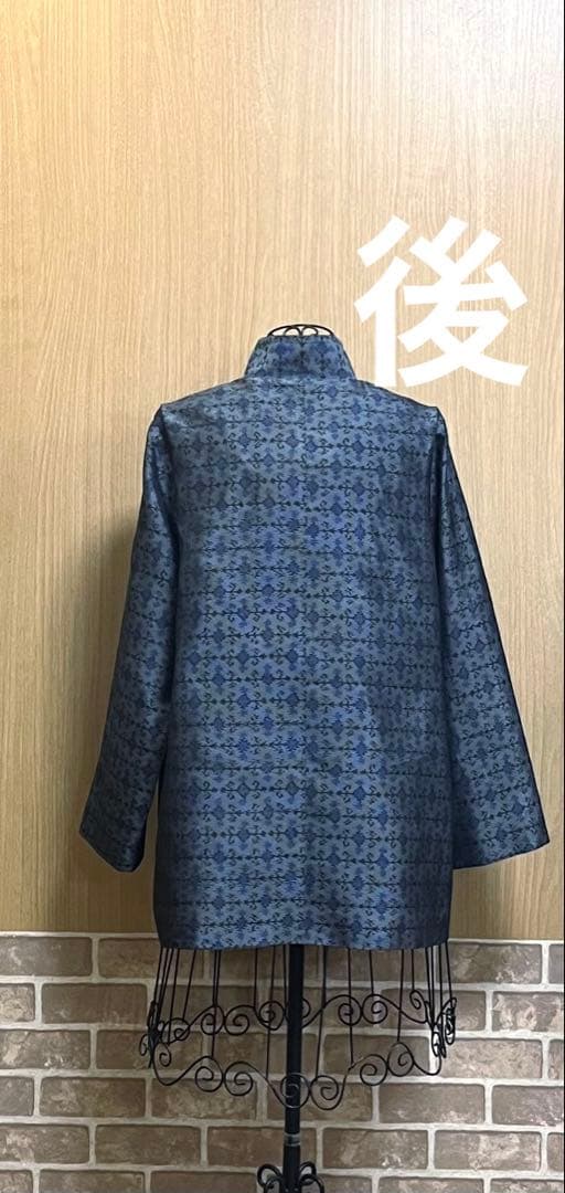 大島紬　着物リメイク　チュニック　トップス　ブラウス　コート　ハンドメイド　紬