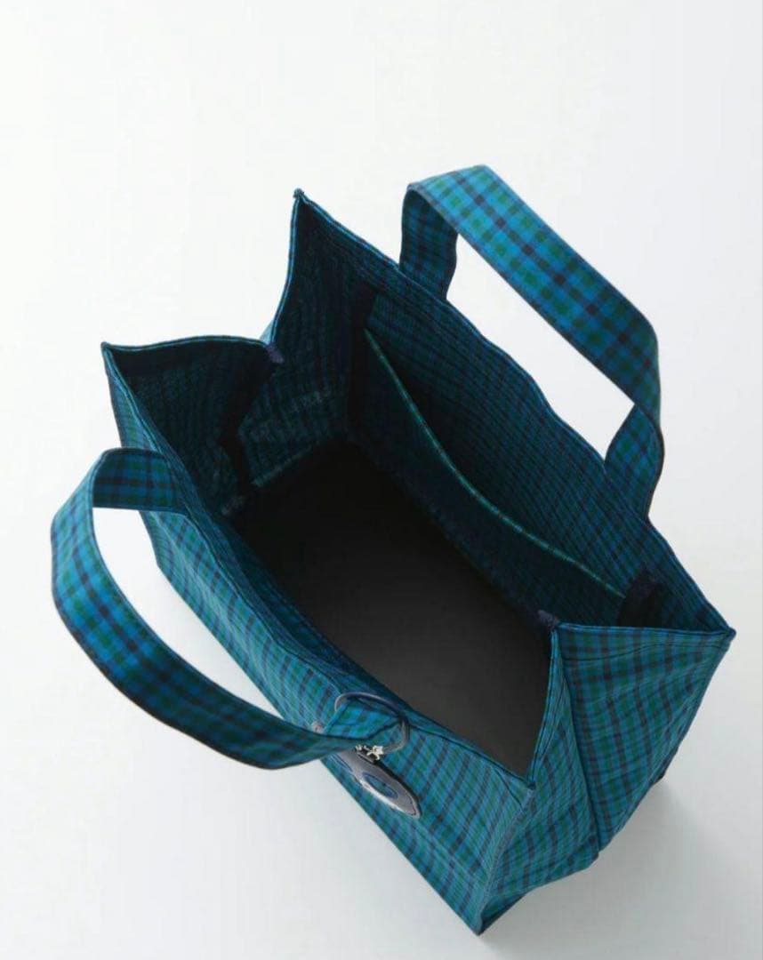 新品未使用タグ付き Familiar 青チェック トートバッグ 大