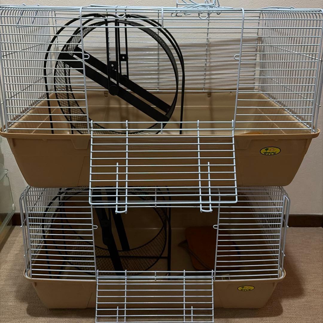 小動物用飼育ケージ回転式ホイール付き　2個セット【緊急値下げ】