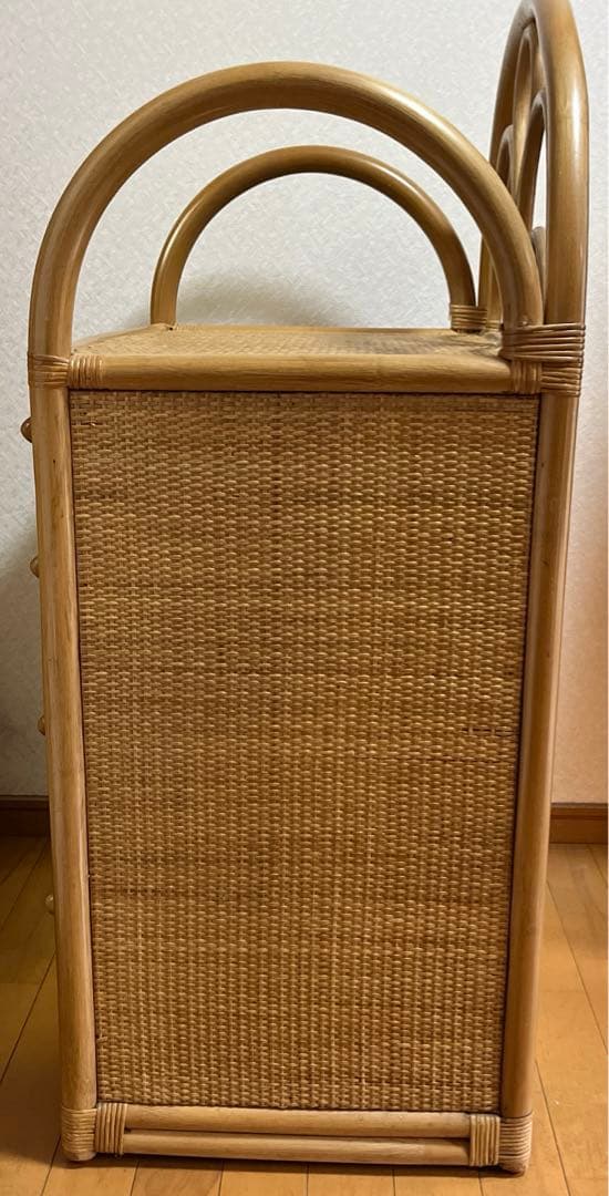 ４段　籐家具 　タンス 　ビンテージ 　ヴィンテージ　古家具　籐ラック