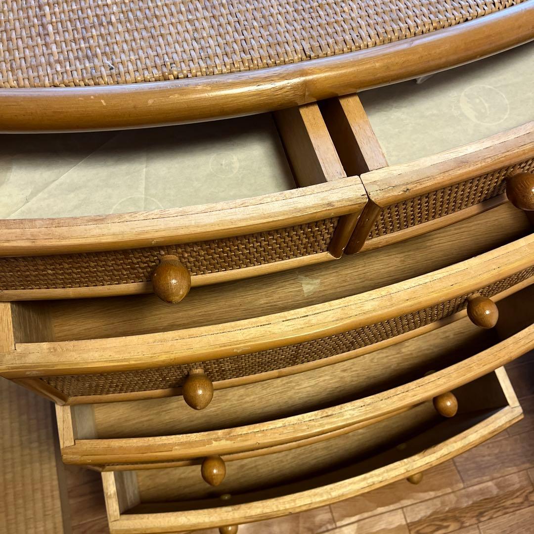 ４段　籐家具 　タンス 　ビンテージ 　ヴィンテージ　古家具　籐ラック