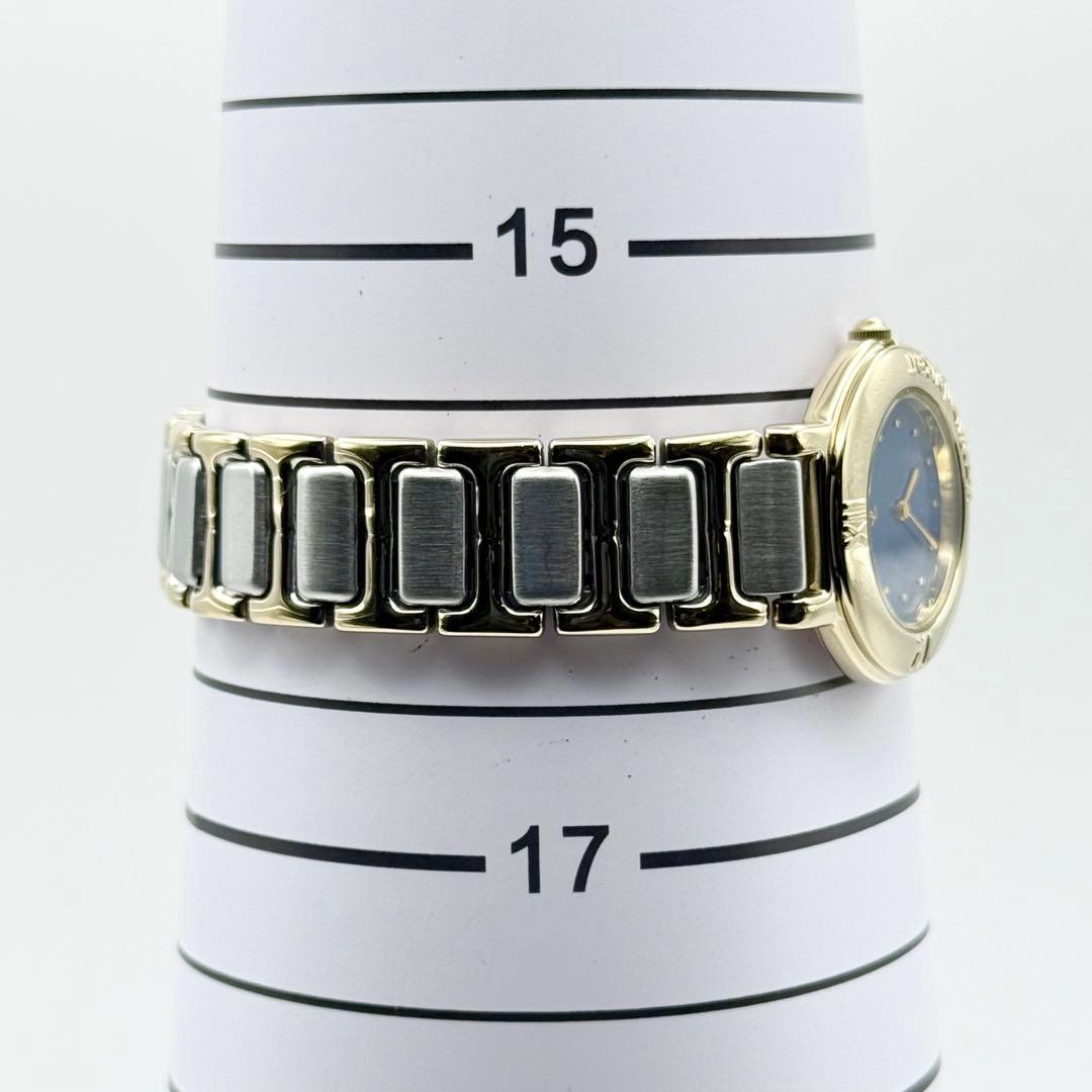 ✨稼働・美品✨サンローラン 腕時計 クォーツ ラウンド コンビ 青文字盤