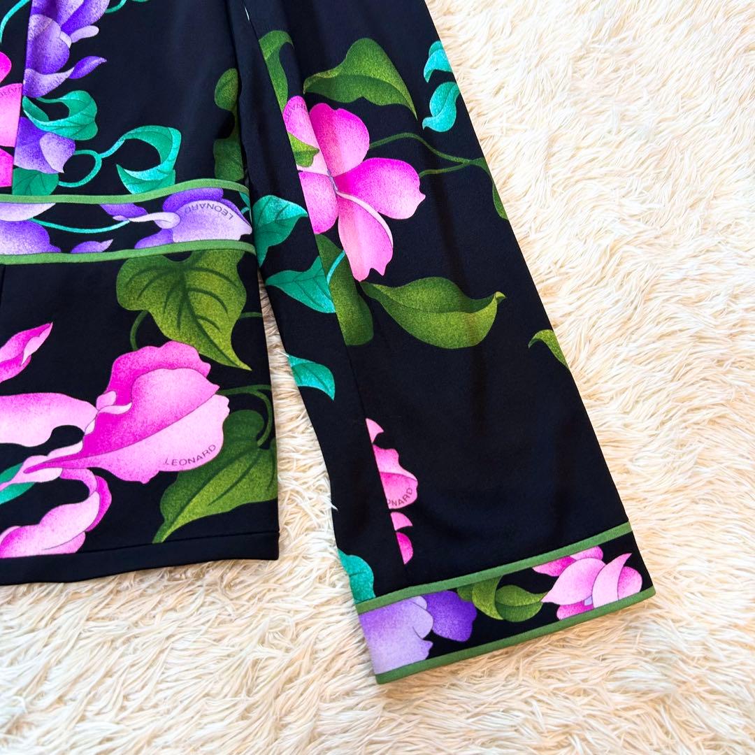 【極美品✨️LEONARD】 カンカン素材 ノーカラー ジャケット 近年品 38