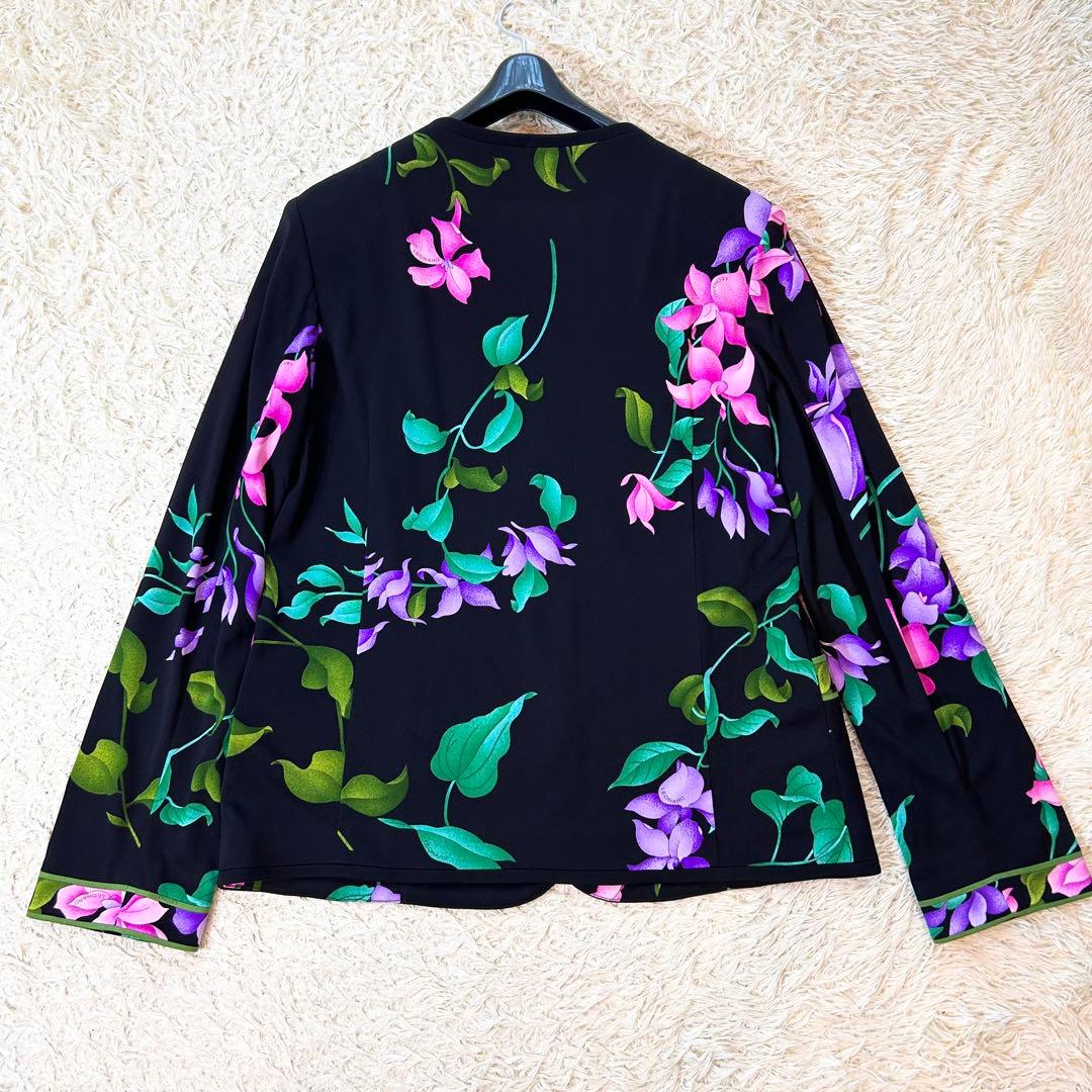 【極美品✨️LEONARD】 カンカン素材 ノーカラー ジャケット 近年品 38