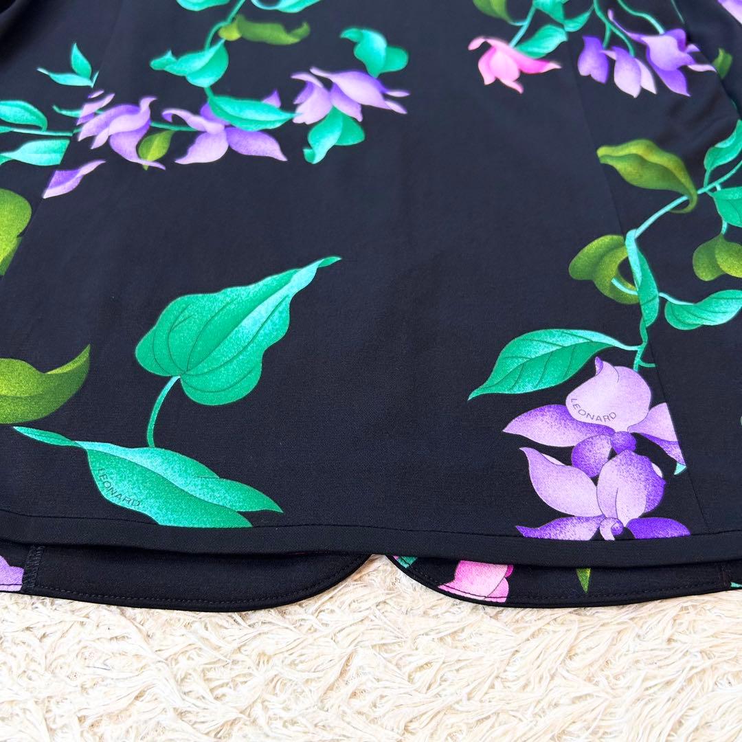 【極美品✨️LEONARD】 カンカン素材 ノーカラー ジャケット 近年品 38