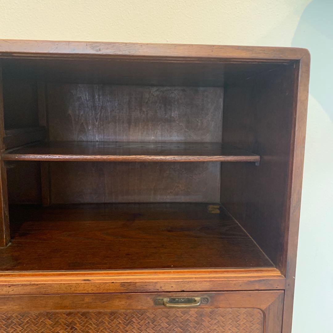 木製ダークブラウン箪笥 引き出し付き