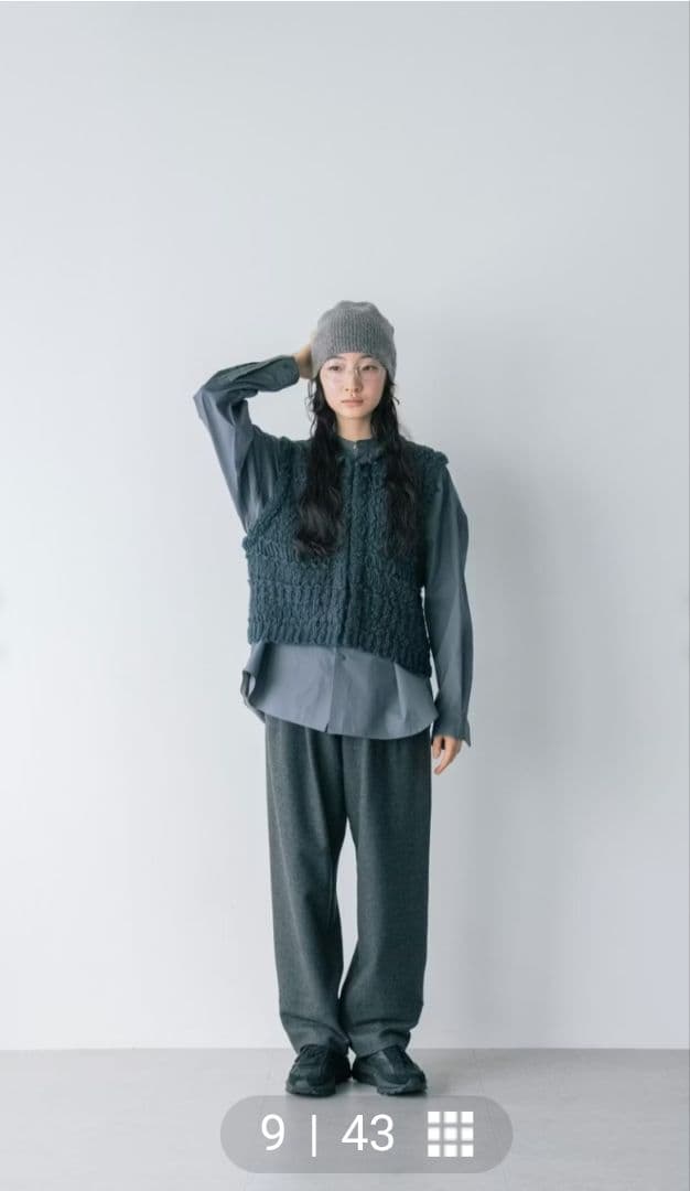 北欧、暮らしの道具店　ウール混のチャンキーニットベスト