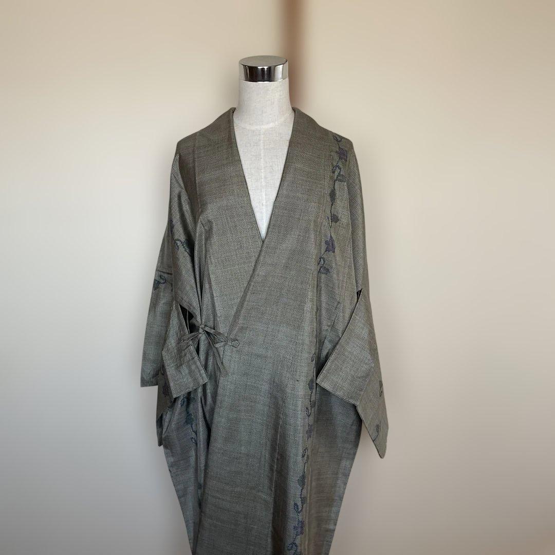 大島一元織　単衣ロング￼道中着