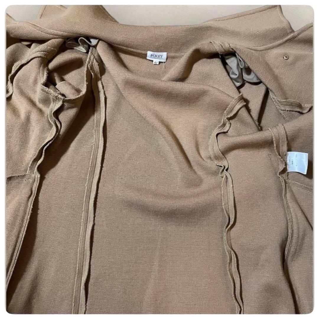 【美品】 FOXEY コート ブラウン 42サイズ （L） ウール100%