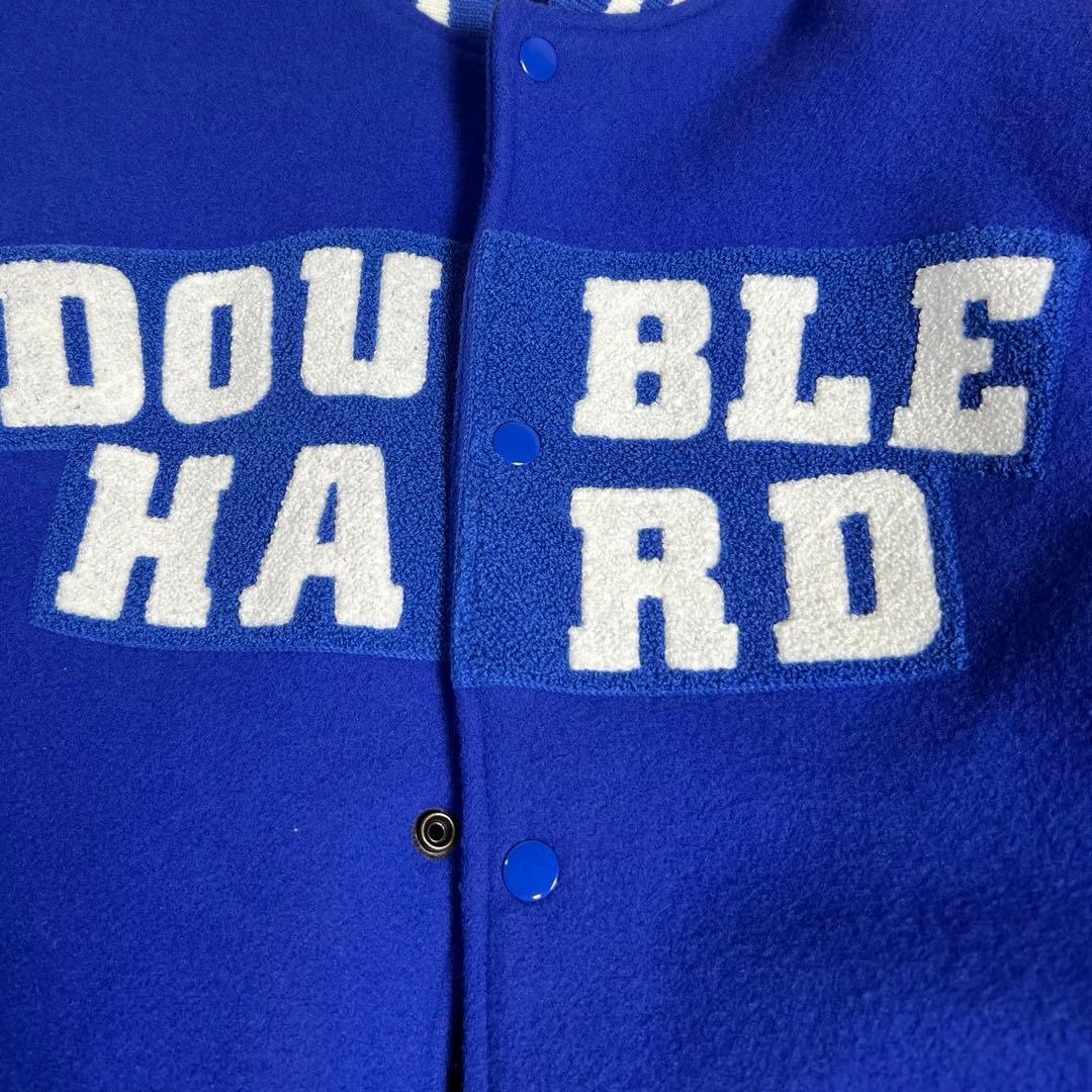 美品 大きいサイズ ダブルハード メルトン×レザー スタジャン ブルー XXL