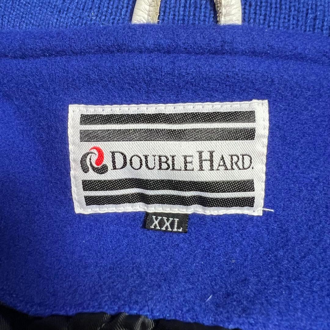 美品 大きいサイズ ダブルハード メルトン×レザー スタジャン ブルー XXL