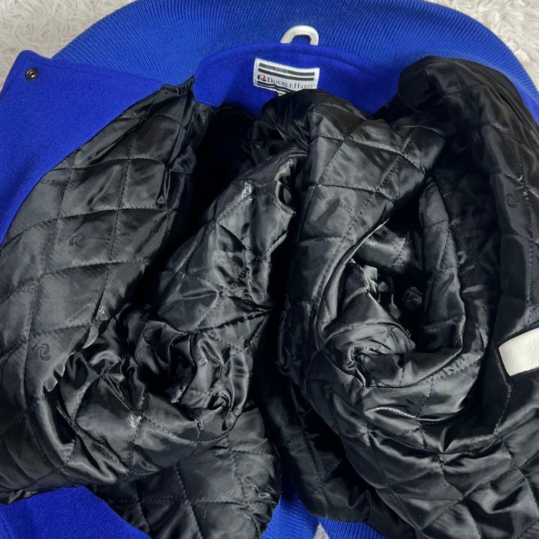 美品 大きいサイズ ダブルハード メルトン×レザー スタジャン ブルー XXL