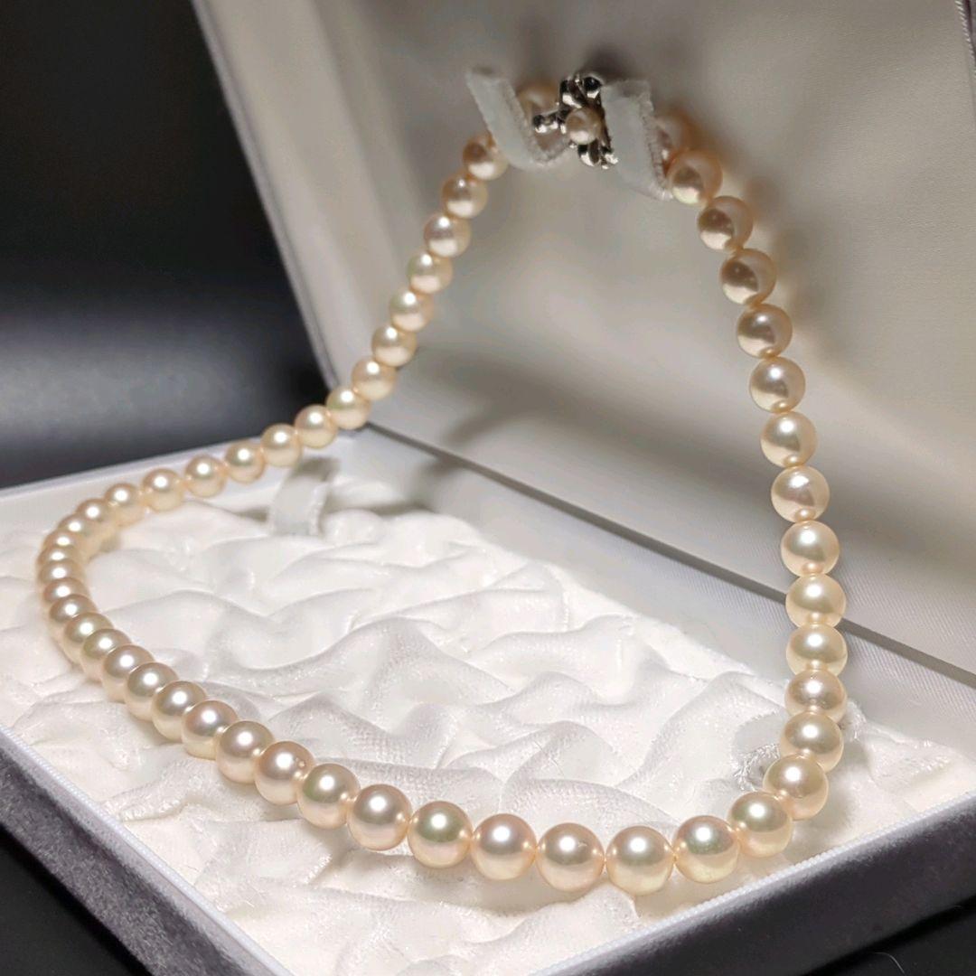 zchi【糸替え済み】あこや真珠 ネックレス 約7.5-8.0mm 423