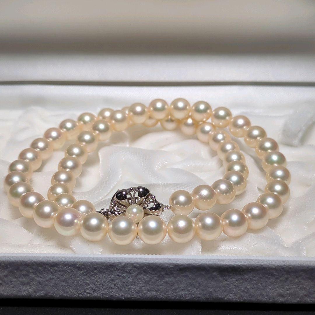 zchi【糸替え済み】あこや真珠 ネックレス 約7.5-8.0mm 423