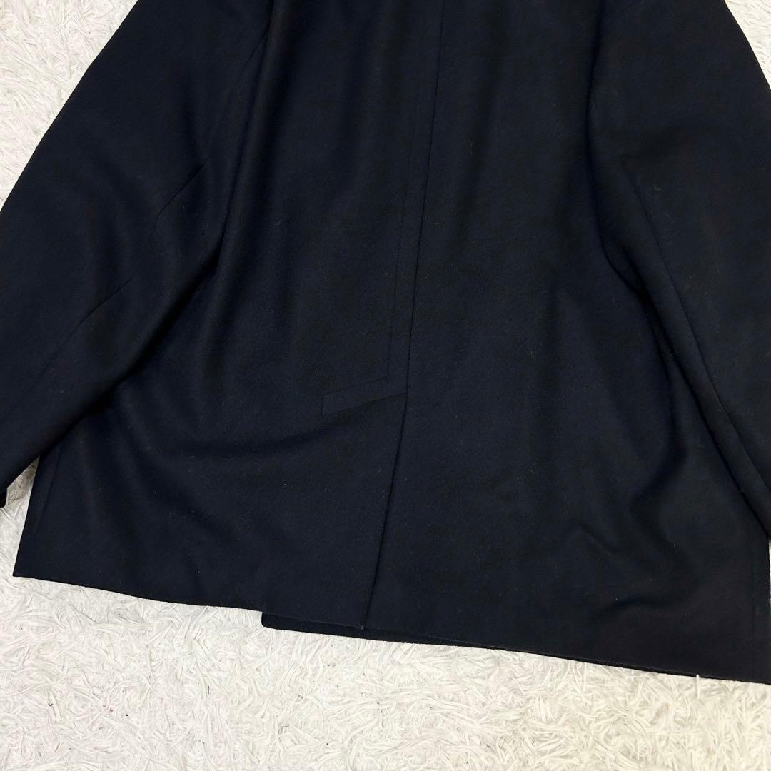 名作美品 kolor ウール カシミア メルトン 金ボタン Pコート ネイビー