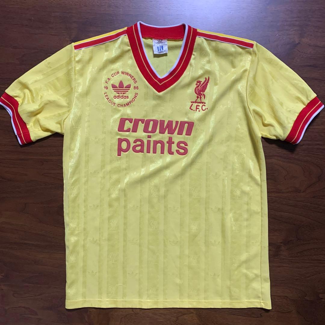 英国製 リバプール 1985/1986 リーグ&FAカップ優勝 アウェイシャツ