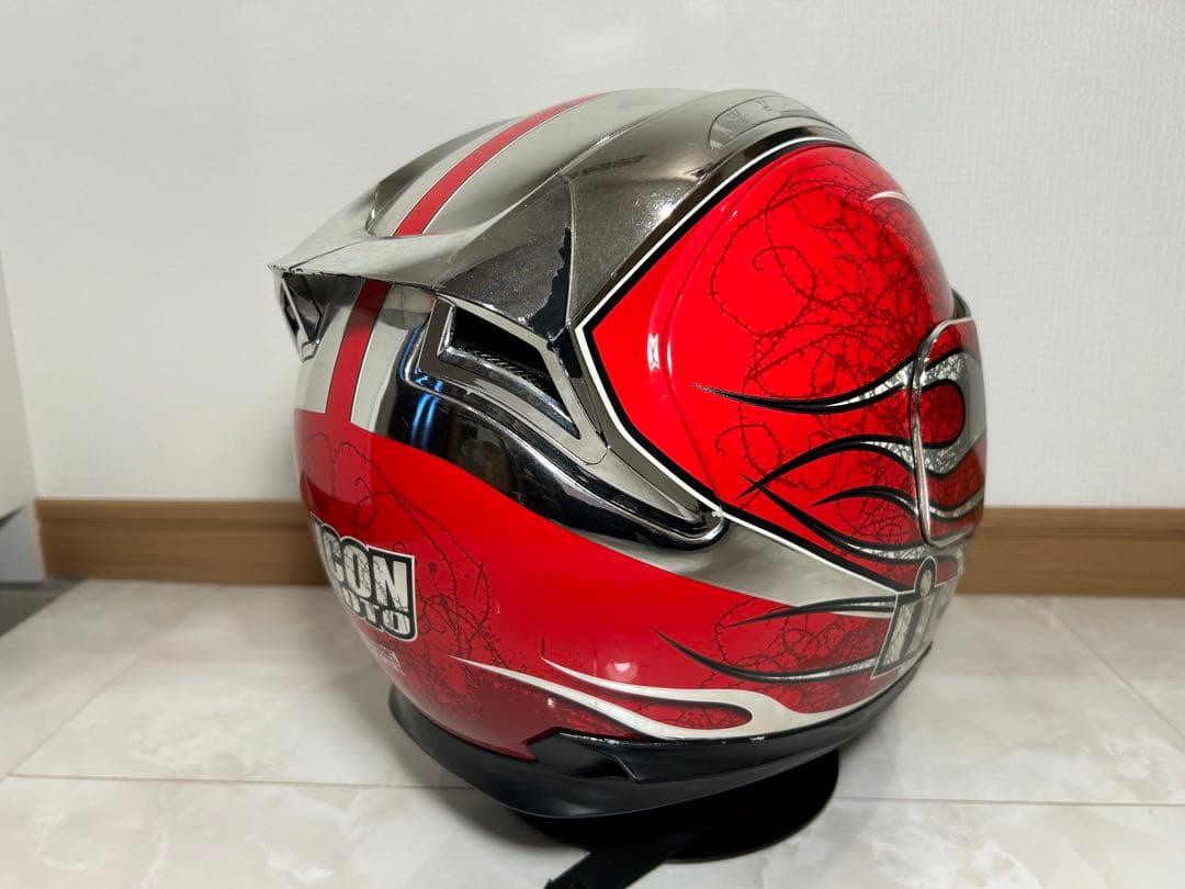 ICON フルフェイスヘルメット Mサイズ　メッキ　ブルーシールド