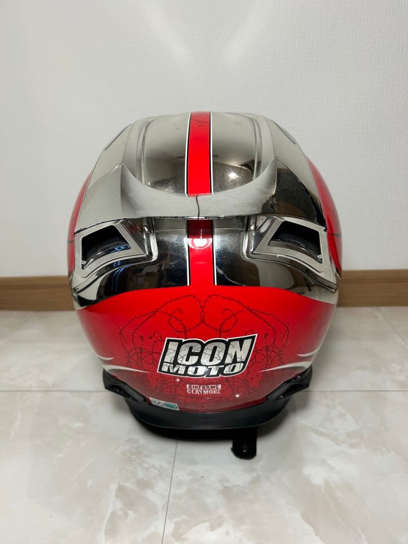 ICON フルフェイスヘルメット Mサイズ　メッキ　ブルーシールド