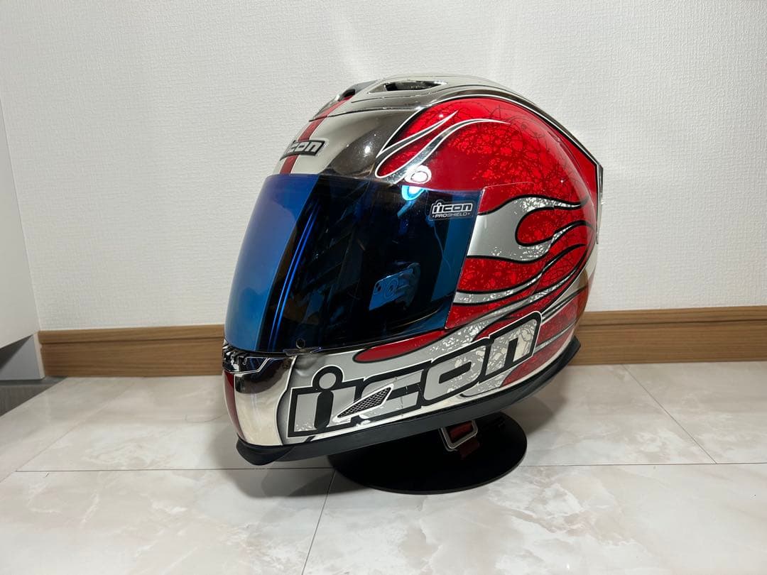 ICON フルフェイスヘルメット Mサイズ　メッキ　ブルーシールド