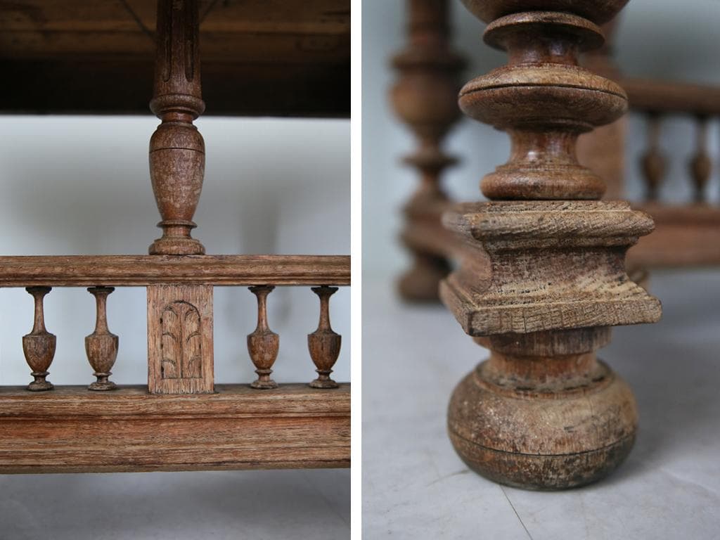 フランスアンティークアンリ2世様式コーヒーテーブル/ローテーブル机(90-98)