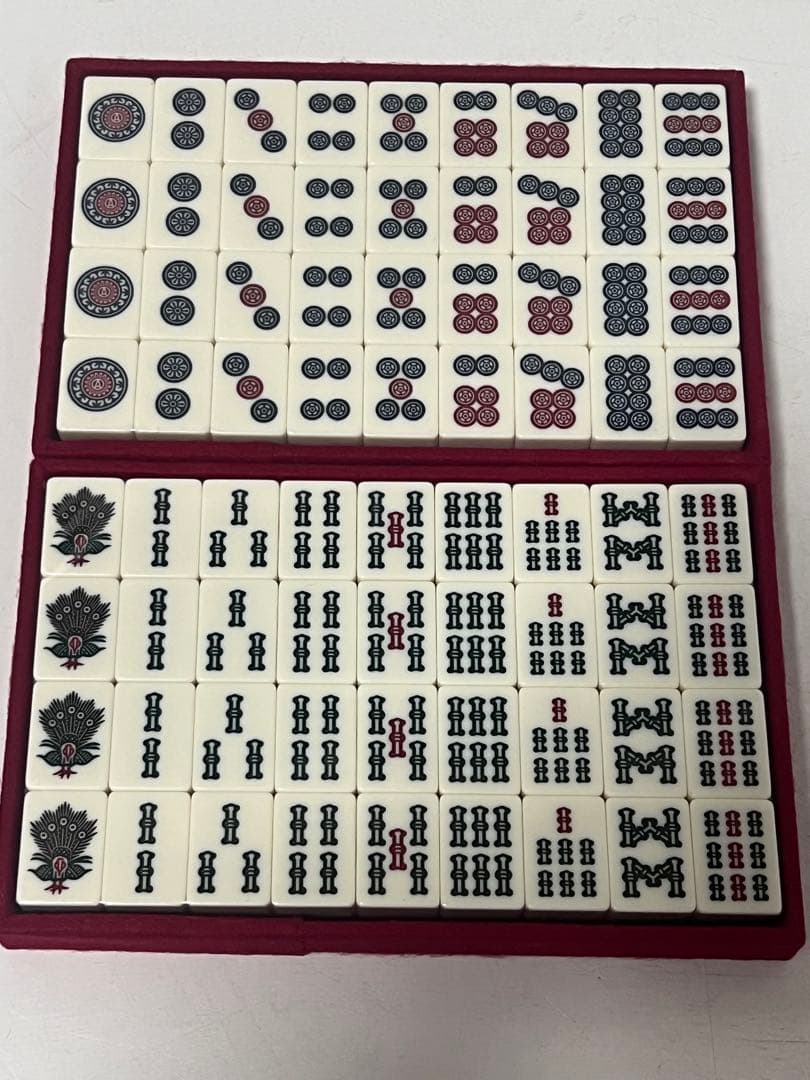 幻の新品未使用品　麻王印　背青　ジャンボ牌　昭和当時年代物　日本政府証紙　麻雀牌