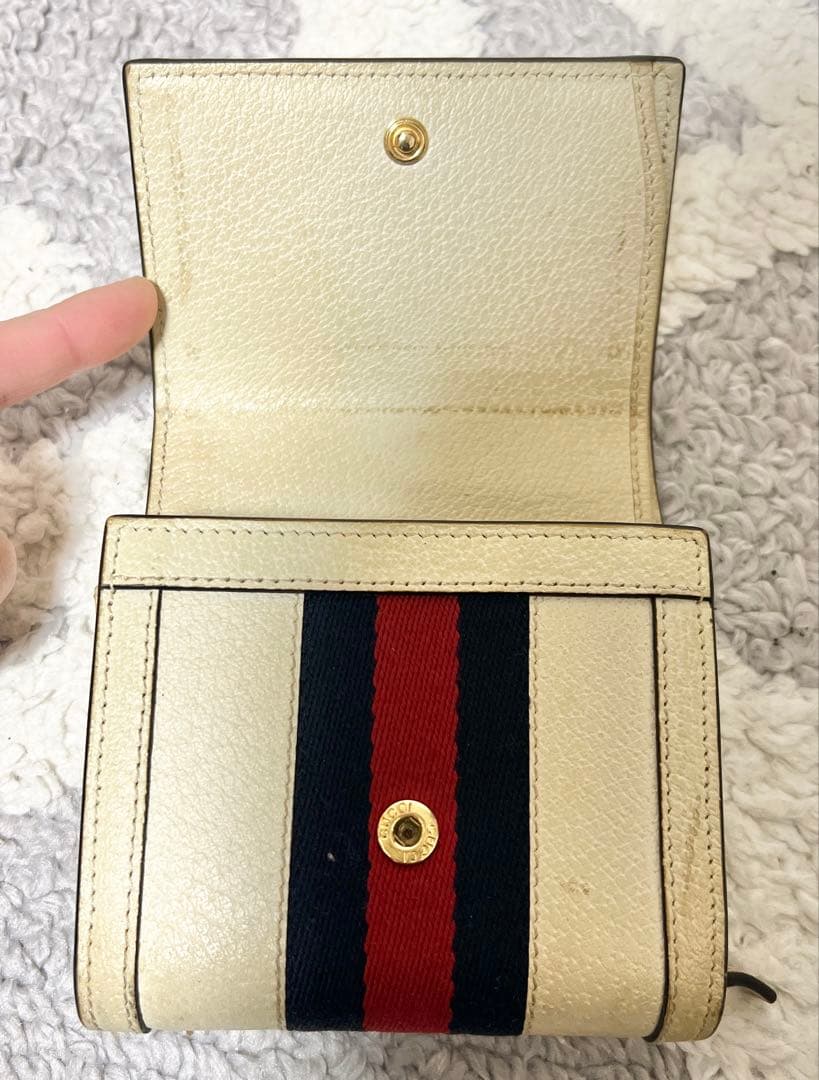 Gucci GGロゴ 二つ折り財布 アイボリー