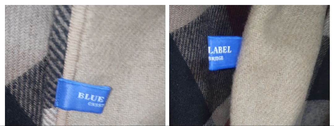 ブルーレーベルクリストブリッジ ポンチョ ピン付き ウール100% チェック 赤