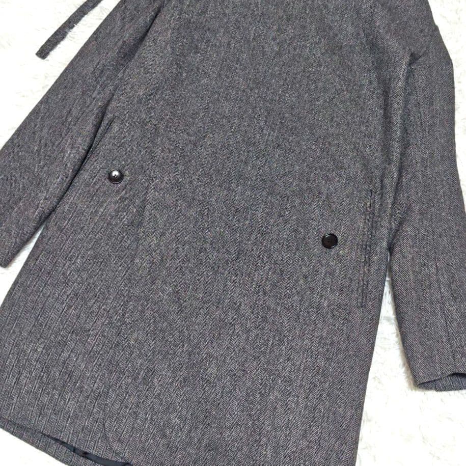 未使用級　アンコロック　ヘリンボーン　ウールコート　ユニセックス　ラップ