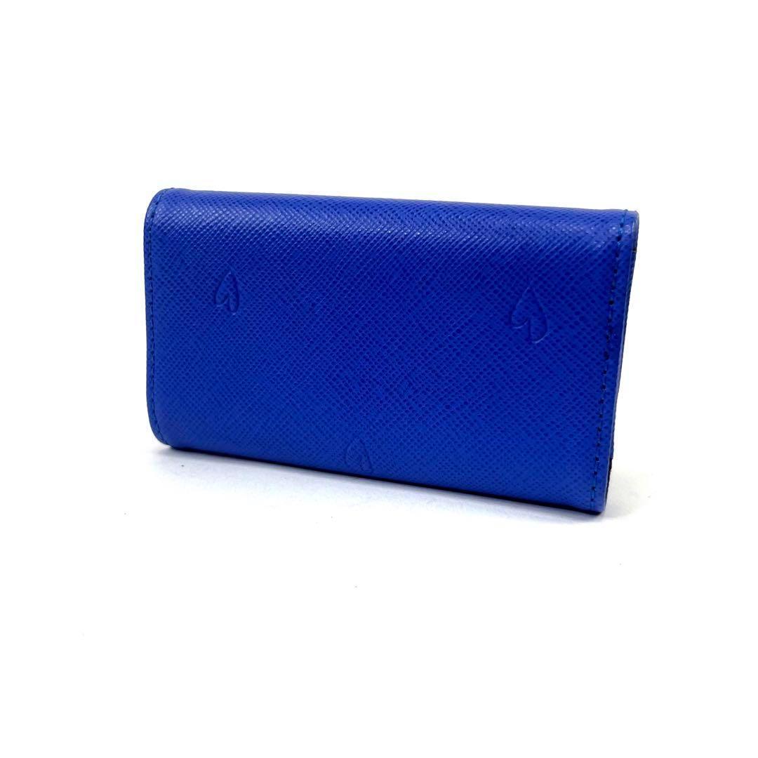 箱新品　レザー　ポールスミス キーケース パスケース　青　30WD791