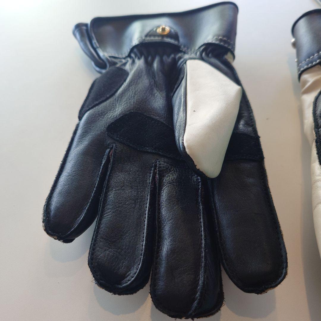 最終値下　VINTAGE レザーグローブ XL ホワイト/ブラック