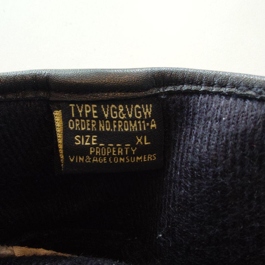 最終値下　VINTAGE レザーグローブ XL ホワイト/ブラック
