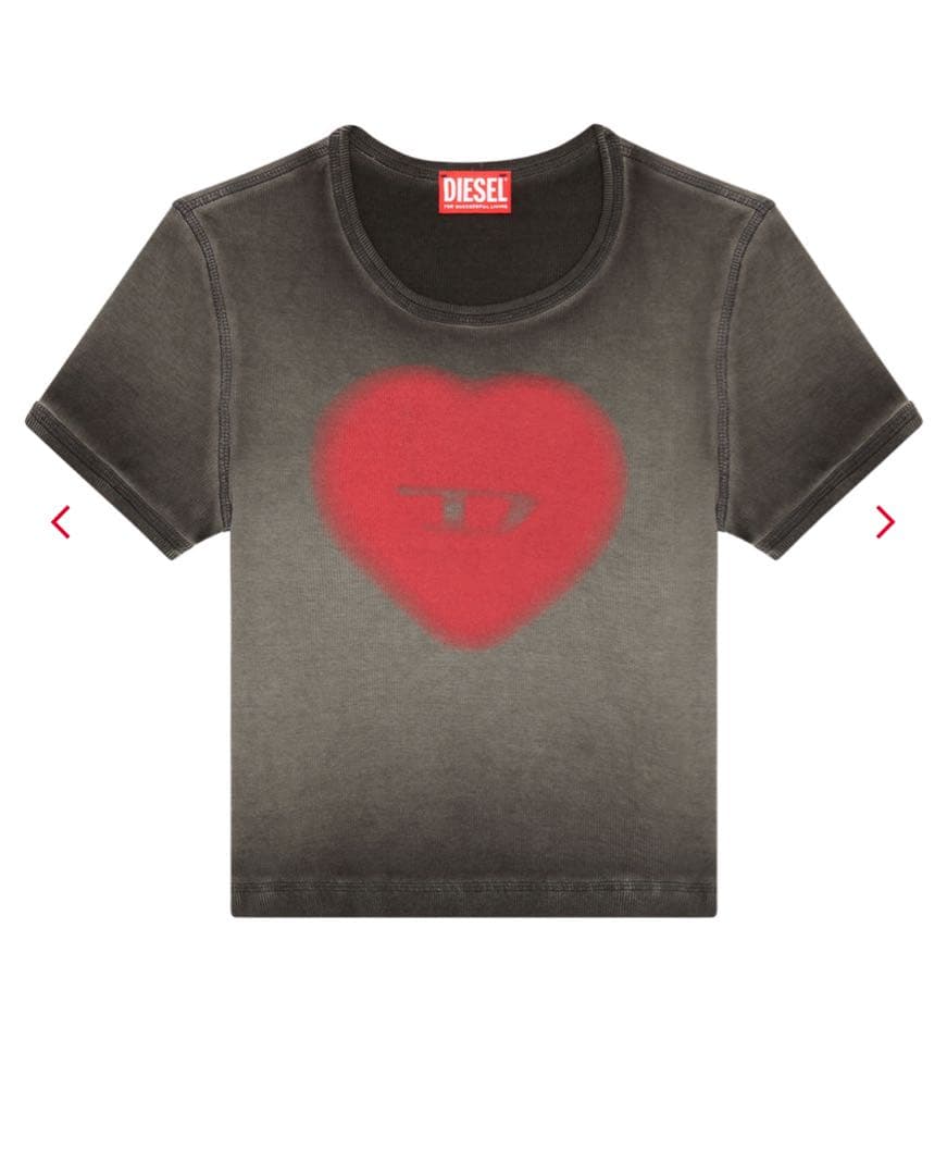 DIESEL ディーゼルT-Ele Tシャツ ハート ブラック　S