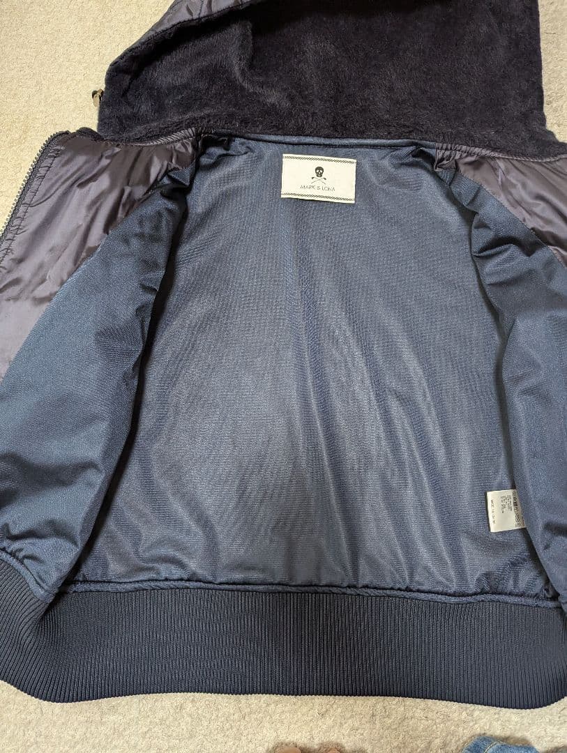 MARK & LONA フード付きジャケット ネイビー/クリーム