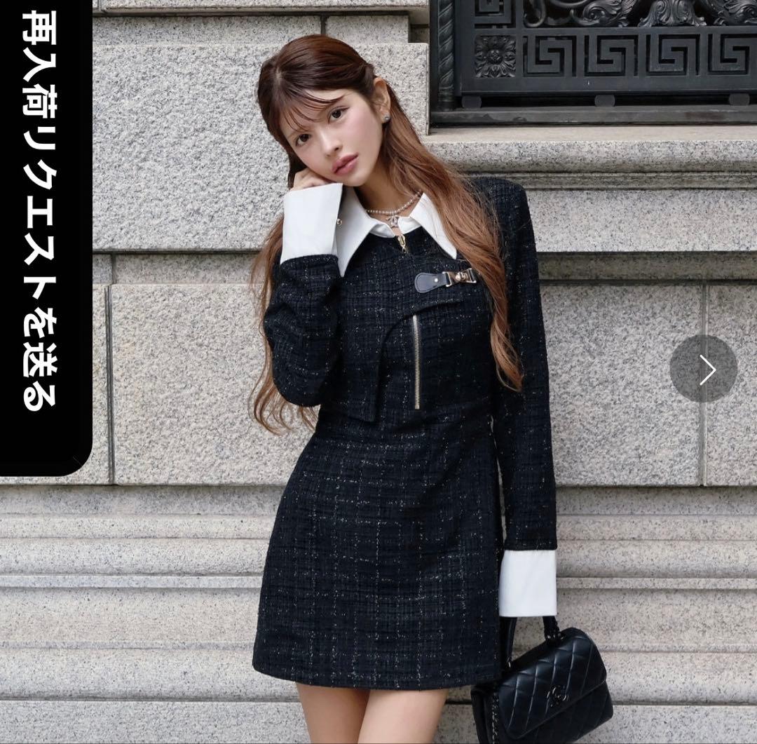 RANDY ツイードワンピース