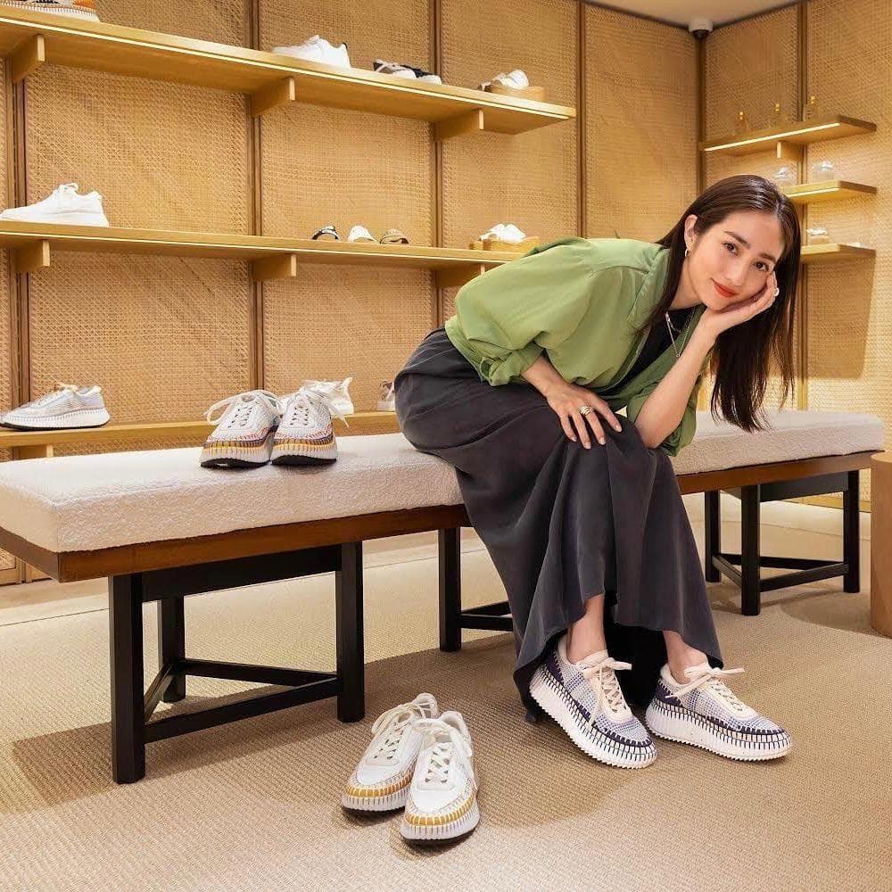 現行品Chloé クロエNAMAスニーカー 36 厚底 タキマキ着　ホワイト