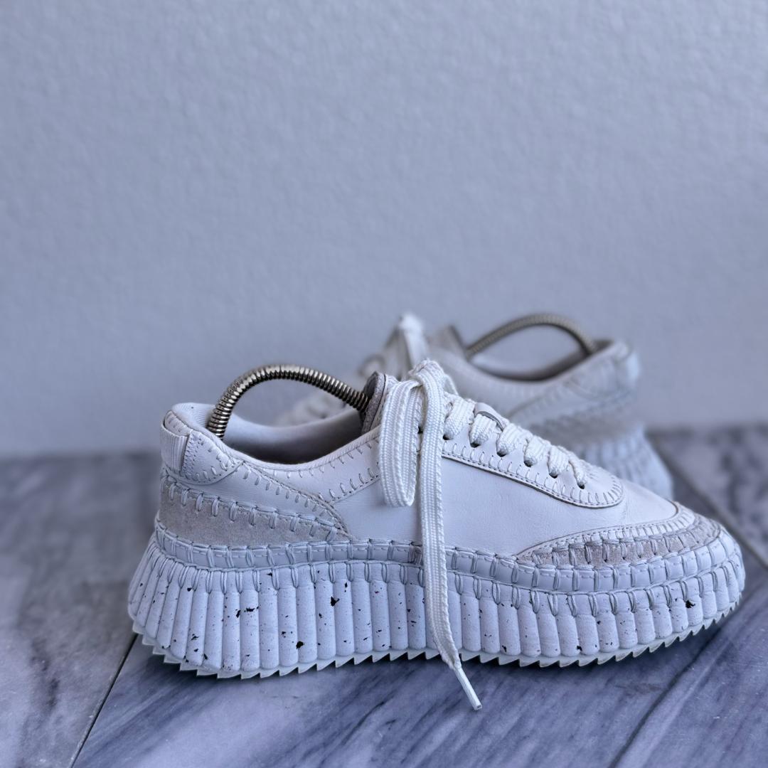 現行品Chloé クロエNAMAスニーカー 36 厚底 タキマキ着　ホワイト