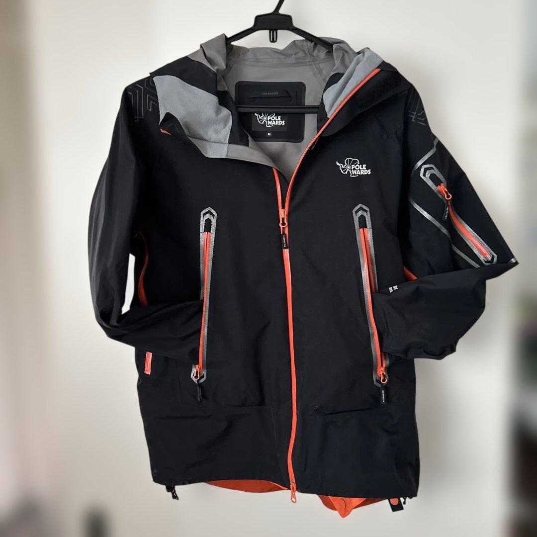 POLE WARDS レインウェア上下セット　M 黒/オレンジ