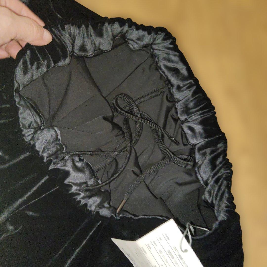 ほぼ日02.ベルベットカジュアルパンツ 黒.新品タグ付き