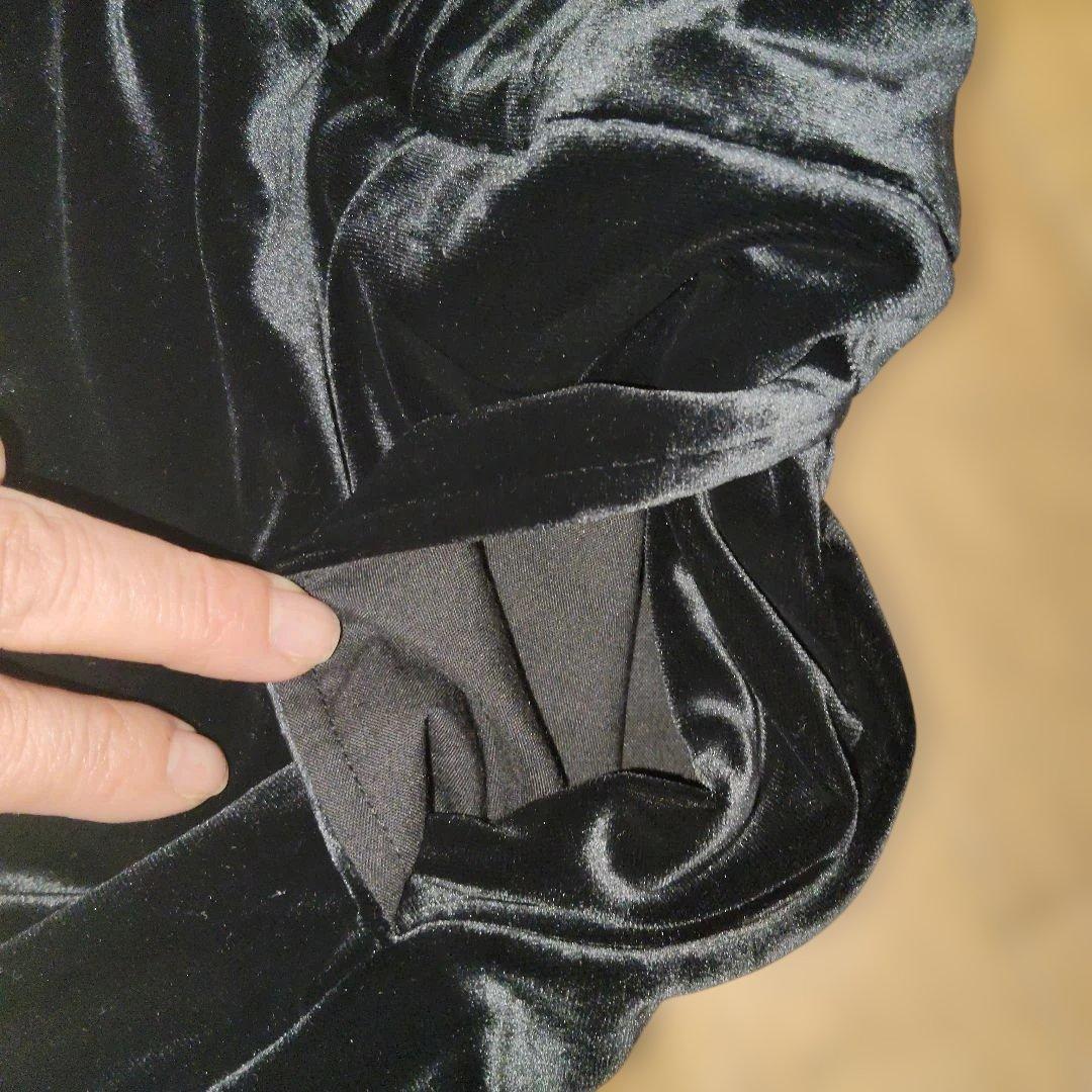 ほぼ日02.ベルベットカジュアルパンツ 黒.新品タグ付き