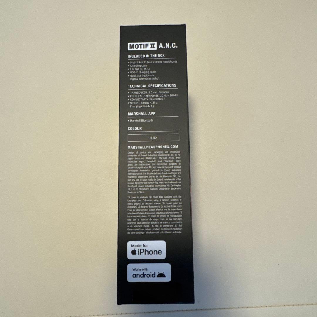 【新品未開封】Marshall MOTIF II A.N.C.ワイヤレスイヤホン